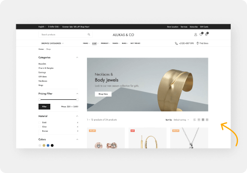 Slider/Banner at Collection Page